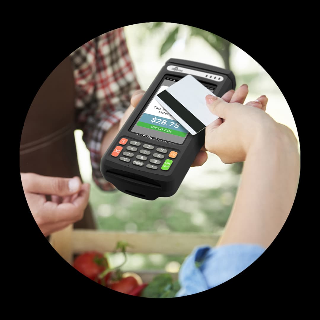 Dejavoo QD1 wireless handheld payment terminal ready for setup