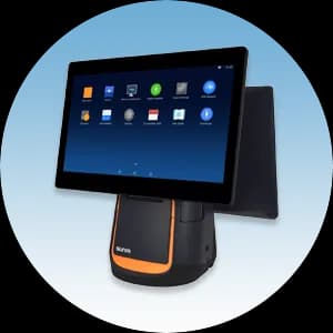 Terminal POS Android todo en uno Sunmi T2 con doble pantalla e impresora integrada